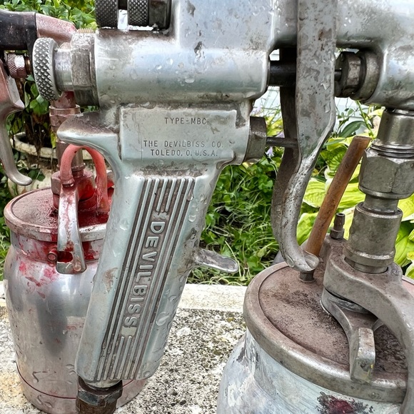 LOT SET OF 7 DEVILBISS,Sanbor Mix Lot PAINT SPRAY GUNS W/ CUP PAINTING TOOLS VTG - Picture 5 of 10